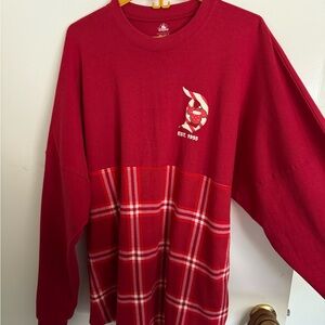 Disney Red Plaid Long Sleeve Tee